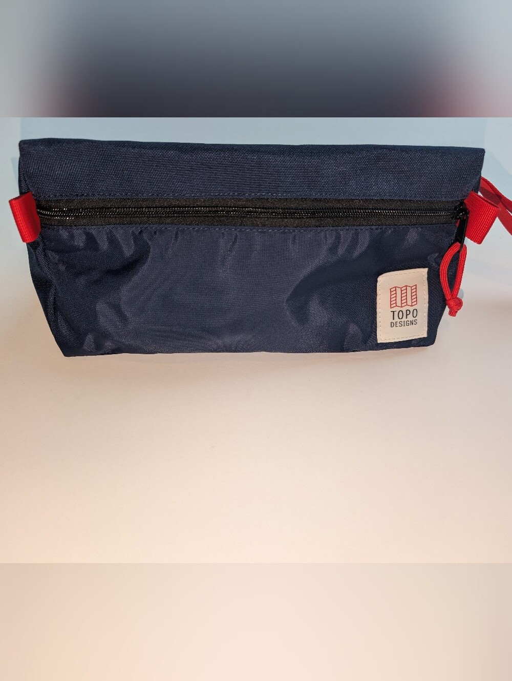 Topo Designs Dopp Kit Travel Toiletry Bag Navy Red Self Standing Classic